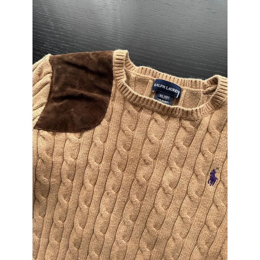 Ralph Lauren Suede Patch Sweater